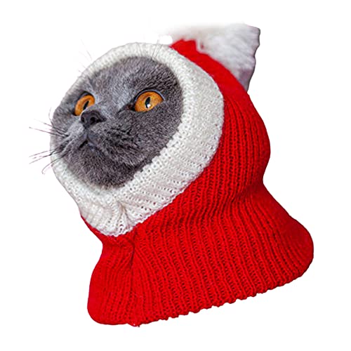 Pets Public Accessories Haustiermütze, hochelastisch, warm, modisch, für Katzen und Hunde, gestrickte Kopfbedeckung für Weihnachten, Haustiermütze, Kissen von Porceosy