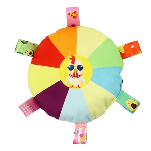 Porceosy Dog Flying Disc Toy - Soft Rainbow Plush Flying Saucer Pet Toss Toy with Bell Interactive Fetch & Training Toy for Small Medium & Large Dogs, Durable Outdoor Puppy Chew Toy for Playtime A von Porceosy