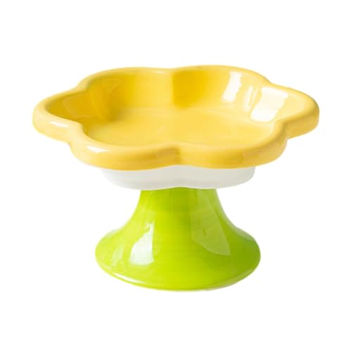 Porceosy Erhöhte Katzennäpfe aus Keramik, Blumenform, erhöhter Katzenfutter, Wassernapf, kleine Katze, Futternapf für Katzen, kleine Hunde, Gelb Porceosy Erhöhte Katzennäpfe aus Keramik, Blumenform, erhöhter Katzenfutter, Wassernapf, kleine Katze, Futternapf für Katzen, kleine Hunde, Gelb von Porceosy