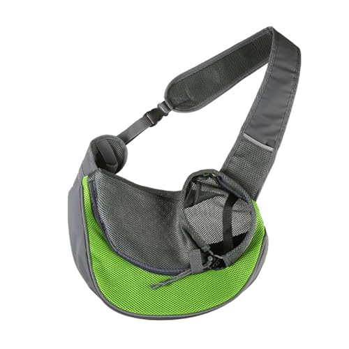 Porceosy Großer Haustier-Tragerucksack – große Kapazität, Reißverschluss, freihändige Netztasche, atmungsaktives Design, Netzstoff, Crossbody-Tasche für Spaziergänge im Freien, Grün, Größe L von Porceosy