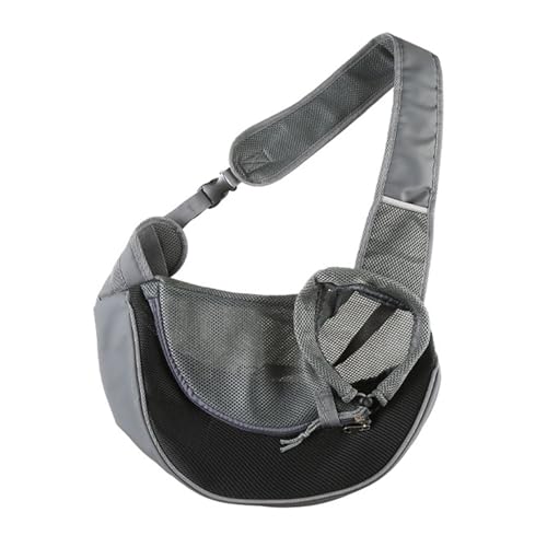 Porceosy Großer Haustier-Tragerucksack – große Kapazität, Reißverschluss, freihändige Netztasche, atmungsaktives Design, Netzstoff, Crossbody-Tasche für Spaziergänge im Freien, Schwarz, Größe L von Porceosy