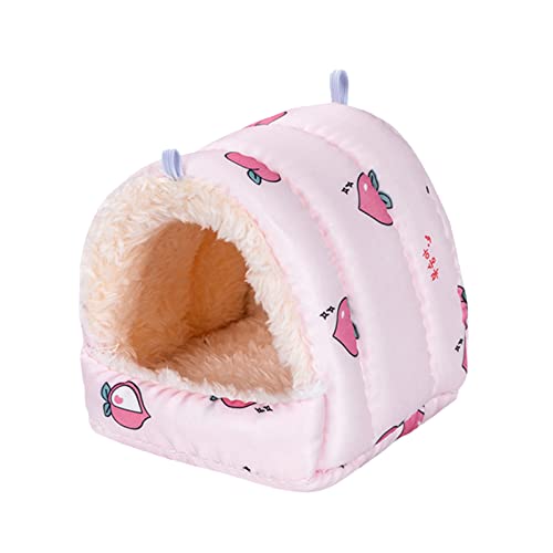 Porceosy Hamsterhaus für kleine Haustiere, halbgeschlossen, bedruckt, großer Raum, Kälteschutz, weiches Ruhe- und Schlaftuch, Federmuster, Eichhörnchenbett für den Winter von Porceosy