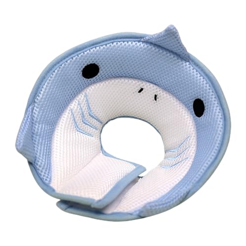 Porceosy Haustier-Genesungshalsband, verstellbar, atmungsaktiv, Katzenhalsband für postoperative oder Verletzungen, Blau, Größe M von Porceosy