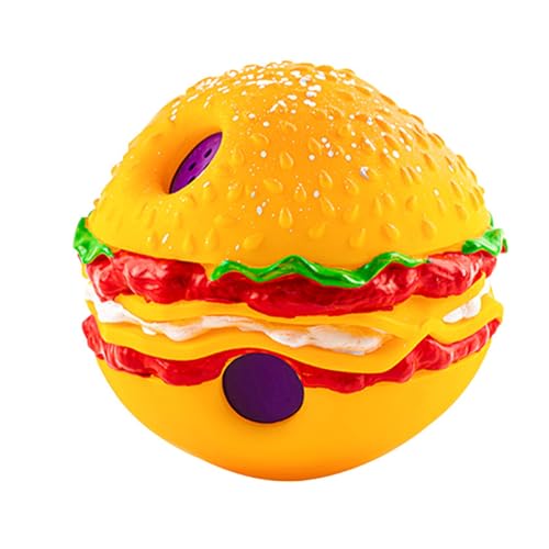 Porceosy Hundespielzeug, Zahnreinigung, tragbar, interaktiv, Hamburger-Stil, Quietschball, Größe L von Porceosy