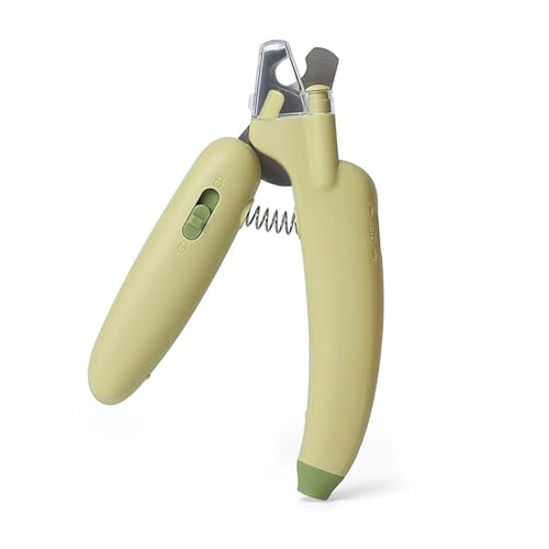 Porceosy Katzen-Nagelknipser mit eingebauter abnehmbarer Feile, ergonomisches Design, Sicherheitsverriegelungen, Haustier-Nageltrimmen, professionelles Fellpflege-Werkzeug, Grün von Porceosy