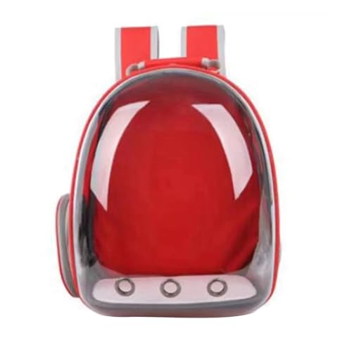 Porceosy Katzentragerrucksack, transparenter Weltraumkapsel-Haustiertrage, atmungsaktiver Hunde-Wanderrucksack für kleine Hunde, Katzen, Reisebedarf, Rot Porceosy Katzentragerrucksack, transparenter Weltraumkapsel-Haustiertrage, atmungsaktiver Hunde-Wanderrucksack für kleine Hunde, Katzen, Reisebedarf, Rot von Porceosy