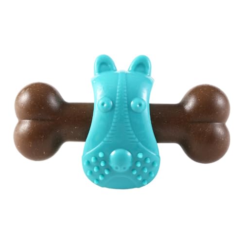 Porceosy Kauspielzeug für Haustiere, langlebig, knochenförmiges Zahnen für Hunde, TPR-Material, Neugier, stimulierende Zahnreinigung, langsames Essen, interaktiv, langanhaltender Spaß, blau von Porceosy