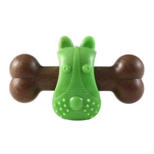 Porceosy Kauspielzeug für Haustiere, langlebig, knochenförmiges Zahnen für Hunde, TPR-Material, Neugier, stimulierende Zahnreinigung, langsames Essen, interaktiv, langanhaltender Spaß, grün von Porceosy