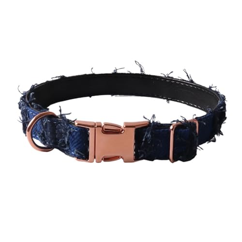 Porceosy Komfortables Erlebnis, Haustierhalsband, Quaste, Dekoration, Retro-Denim, Hund mit Dekor, verstellbar, kariert, langlebig, verschleißfest, Blau, Größe S Porceosy Komfortables Erlebnis, Haustierhalsband, Quaste, Dekoration, Retro-Denim, Hund mit Dekor, verstellbar, kariert, langlebig, verschleißfest, Blau, Größe S von Porceosy