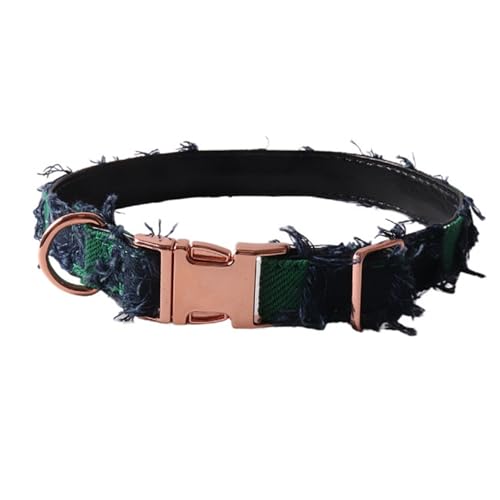 Porceosy Komfortables Erlebnis, Haustierhalsband, Quaste, Dekoration, Retro-Denim, Hund mit Dekor, verstellbar, kariert, langlebig, verschleißfest, Grün, S Porceosy Komfortables Erlebnis, Haustierhalsband, Quaste, Dekoration, Retro-Denim, Hund mit Dekor, verstellbar, kariert, langlebig, verschleißfest, Grün, S von Porceosy