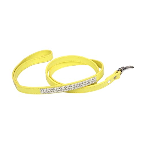 Porceosy Modische Hundeleine, glitzernde Diamant-Haustierleine, Haustier-Hundeleine mit funkelndem Strass-Design, Bequeme Leine aus Kunstleder Gelb S Porceosy Modische Hundeleine, glitzernde Diamant-Haustierleine, Haustier-Hundeleine mit funkelndem Strass-Design, Bequeme Leine aus Kunstleder Gelb S von Porceosy