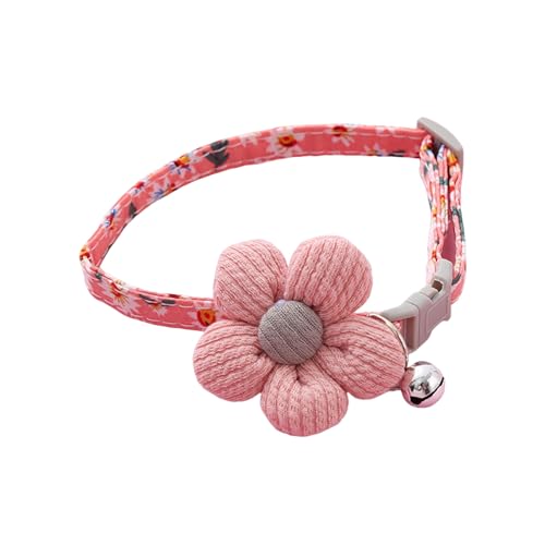 Porceosy Strass-Haustierhalsband mit glitzernden Blumenmustern, Katzenglocke, verstellbar, modisch für kleine Hunde, dekorativ, Rosa, B Porceosy Strass-Haustierhalsband mit glitzernden Blumenmustern, Katzenglocke, verstellbar, modisch für kleine Hunde, dekorativ, Rosa, B von Porceosy