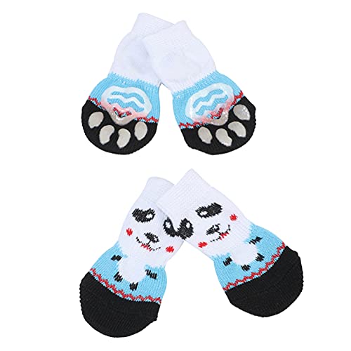 Socken, herzförmig, bedruckt, bequemes Hundezubehör, rutschfest, warm, Pfotenschutz für Haustiere, Hunde, warme Socken, 4 Stück von Porceosy