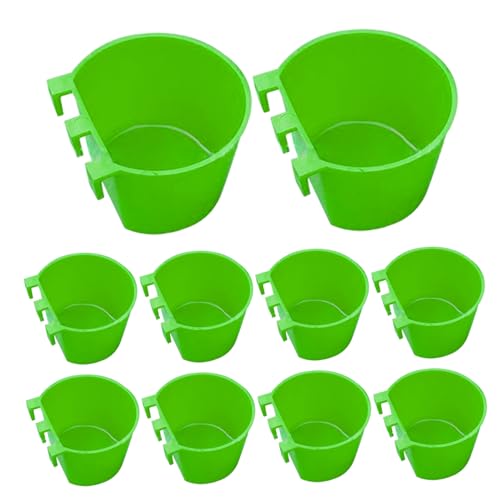 10 Pack Hühnerwasserbecher Hängende Vogelhäuschen für Käfig 8 Unzen Kaninchen -Feeder -Schalen für Tauben -Sichtweite mit Hakengrün von Porgeel