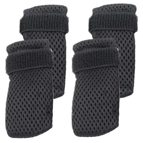 4 Packs Katzenkrallenabdeckungen, Schwarze Anti -Scratch -Polyester -Katzenschuhe, verstellbare atmungsaktive Mesh -Katze Pfotenhandschuhe für Innenkatzen Haustier Badedurchschnitt Nägel 4 Packs Katzenkrallenabdeckungen, Schwarze Anti -Scratch -Polyester -Katzenschuhe, verstellbare atmungsaktive Mesh -Katze Pfotenhandschuhe für Innenkatzen Haustier Badedurchschnitt Nägel von Porgeel