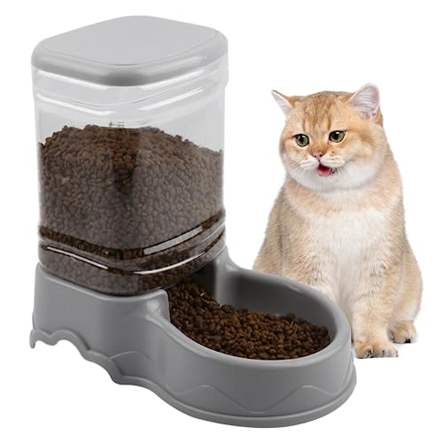 Automatische Katzenfutterlein 3.5L Leckfestigkeit Katzenfuttermittel Dispenser Abnehmbarer automatischer Haustierfutter für kleine mittelgroße Haustiere, die leicht zu reinigen sind von Porgeel