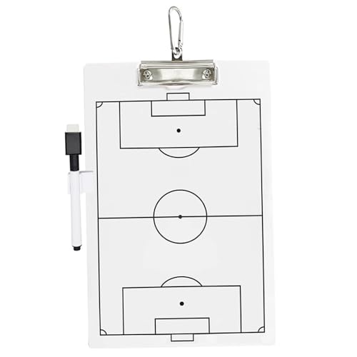 Fußballtrainer Zwischenablage 14 x 9 doppelseitiger Fußball-Trockener-Trainerboard Proteisable Whiteboard für Trainer Leichtgewichtige Trainerbrett mit Marker, Stifthalter & Hook von Porgeel