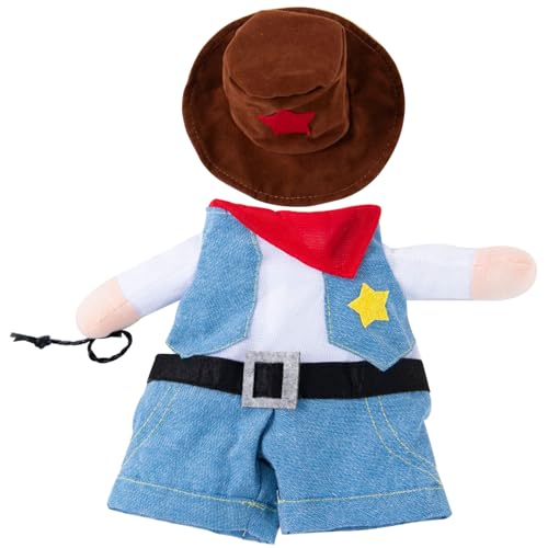 Hunde Halloween Kostüm, lustiges Hund Cowboy Kostüm mit Hut, weicher atmungsaktives Chucky, süße Kleidung für Halloween Cosplay Party, m Hunde Halloween Kostüm, lustiges Hund Cowboy Kostüm mit Hut, weicher atmungsaktives Chucky, süße Kleidung für Halloween Cosplay Party, m von Porgeel