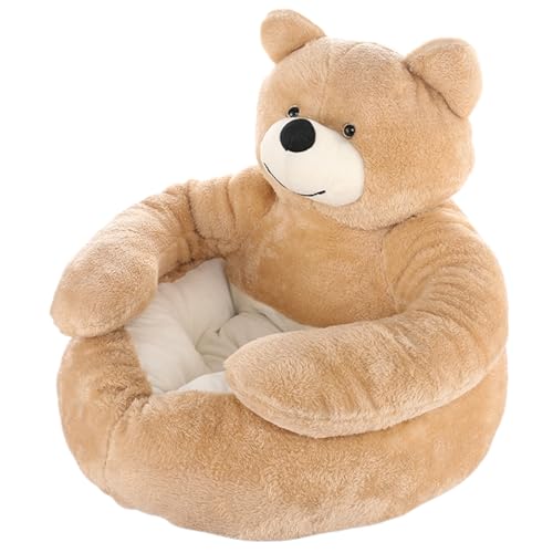 Hundebett-Bären-Form 22x22x18in Hundebett Rund niedliches Katzenbett halbschlammelte nicht rutschfeste Plüsch-Haustierbett abnehmbare waschbare Baumwolle gefülltes atmungsaktives Haustiersofa Khaki Hundebett-Bären-Form 22x22x18in Hundebett Rund niedliches Katzenbett halbschlammelte nicht rutschfeste Plüsch-Haustierbett abnehmbare waschbare Baumwolle gefülltes atmungsaktives Haustiersofa Khaki von Porgeel