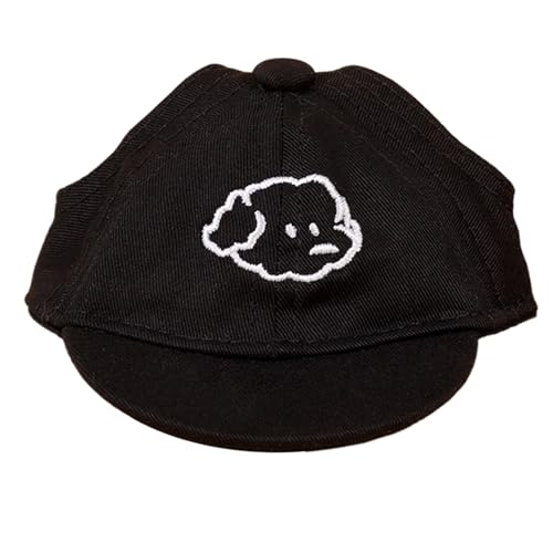 Hundesonne Hut Baumwoll-hautfreundliche Schweiß-absorbierende Sonnenhüte für Hunde mit Verstellbarer Kordelzug Baseball Mütze Entzückende Hut für Reisefeiern Foto Geschenk Schwarz Schwarz von Porgeel