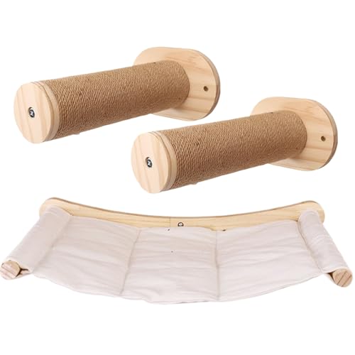 Katzenhängematte mit Katzenwandstufen 3pcs/Set Kratzfeste Wandregale Abstandssparung Training Ruhebereich für Zuhause Katzenhängematte mit Katzenwandstufen 3pcs/Set Kratzfeste Wandregale Abstandssparung Training Ruhebereich für Zuhause von Porgeel