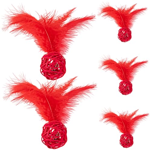 Porgeel 5pcs Katzenballspielzeug, farbenfrohe Rattan -Katzenball mit Federn & Ring Bell, interaktiver Chaser -Katzen -Teaser -Spielzeug für Katzen Puppy Kitty Kätzchen Haustiere Neuheit Geschenk Porgeel 5pcs Katzenballspielzeug, farbenfrohe Rattan -Katzenball mit Federn & Ring Bell, interaktiver Chaser -Katzen -Teaser -Spielzeug für Katzen Puppy Kitty Kätzchen Haustiere Neuheit Geschenk von Porgeel