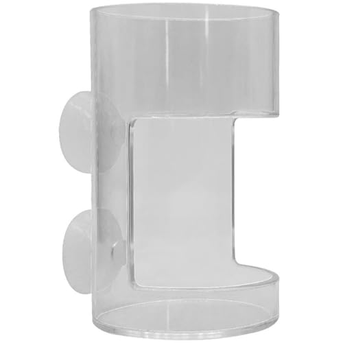 Porgeel Fischröhrchen, ortsspezifische 2x4-Zoll-Fischfutterfuttermittel mit Saugnäpfeln, zylindrische klare Fischfuttermittel, Glatte und robuste Plastik-Aquarium-Feeder von Porgeel