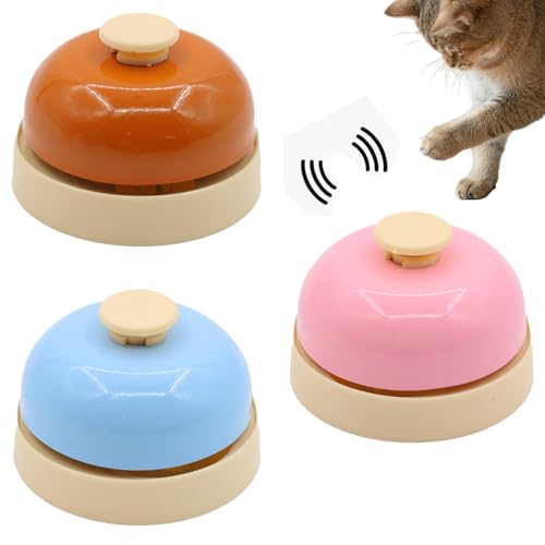 Porgeel Hundetraining Bell 3pcs Interaktive Hund Katze Bell niedliche Metallköpfchen für Hunde kleine Haustier Call für Service Fun Haustraining Glocken Spielzeug für Welpenhunde Katze von Porgeel