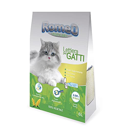 Porrini Naturbett für Katzentablett, extra saugfähig, 6 l, Katze von Porrini