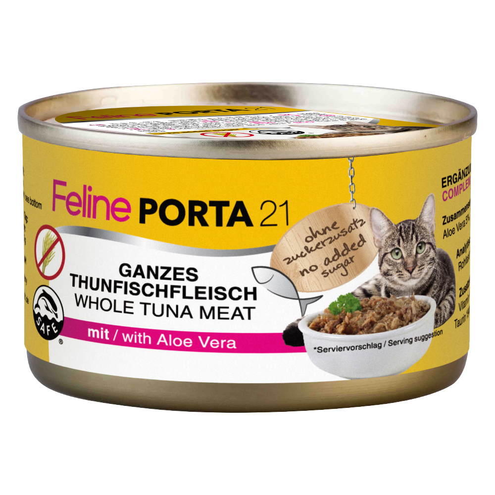 Feline Porta 21 6 x 90 g - Thunfisch mit Aloe (getreidefrei) von Porta 21