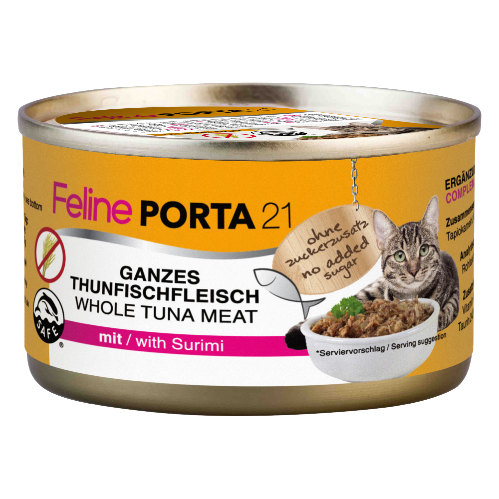 Feline Porta 21 6 x 90 g - Thunfisch mit Surimi (getreidefrei) von Porta 21