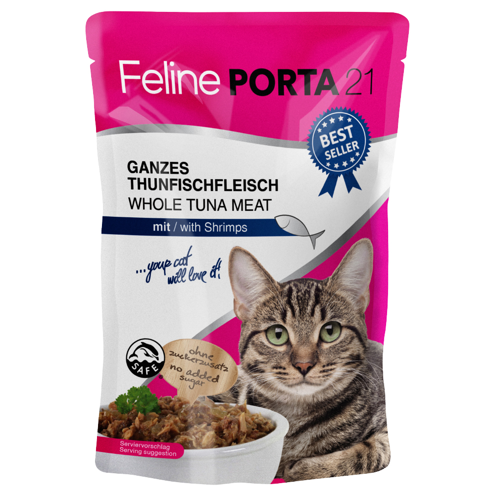 Feline Porta 21 Frischebeutel 6 x 100 g - Thunfisch mit Shrimps von Porta 21