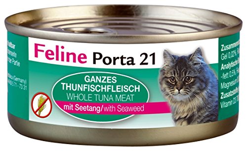 Feline Porta 21 | Ganzes Thunfischfleisch mit Seetang | 24 x 156 g von Porta 21