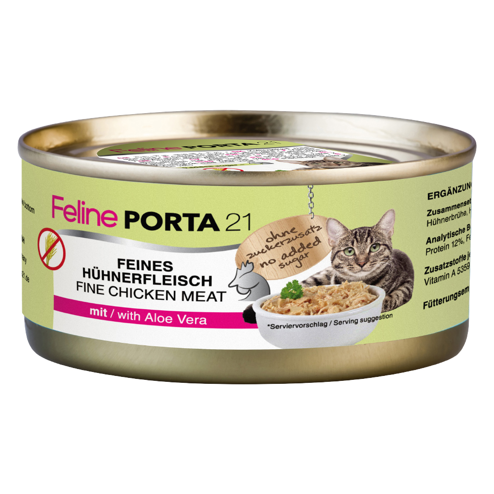 Feline Porta 21 6 x 156 g - Hühnerfleisch mit Aloe (getreidefrei) von Porta 21