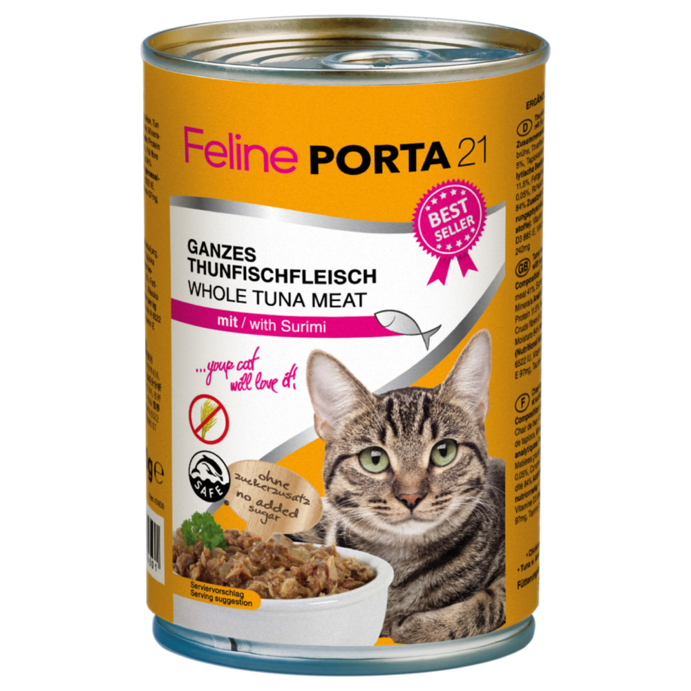 Feline Porta 21 6 x 400 g - Thunfisch mit Surimi (getreidefrei) von Porta 21