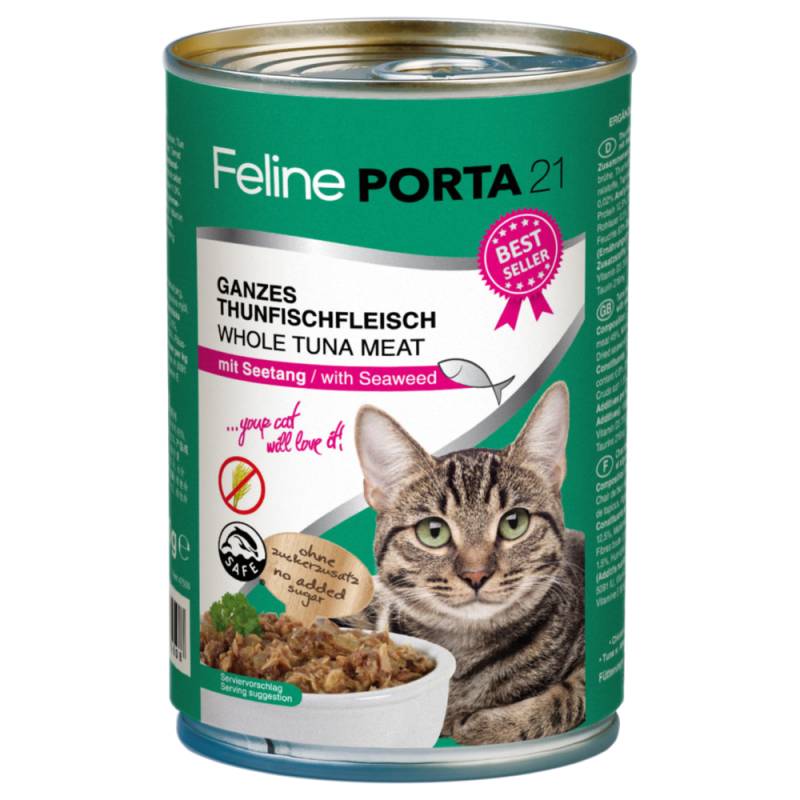 Sparpaket Feline Porta 21 24 x 400 g - Mixpaket Thunfisch (4 Sorten) von Porta 21