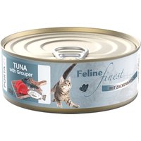 Sparpaket Feline Finest Katzen Nassfutter 24 x 85 g - Thunfisch mit Zackenbarsch von Porta 21
