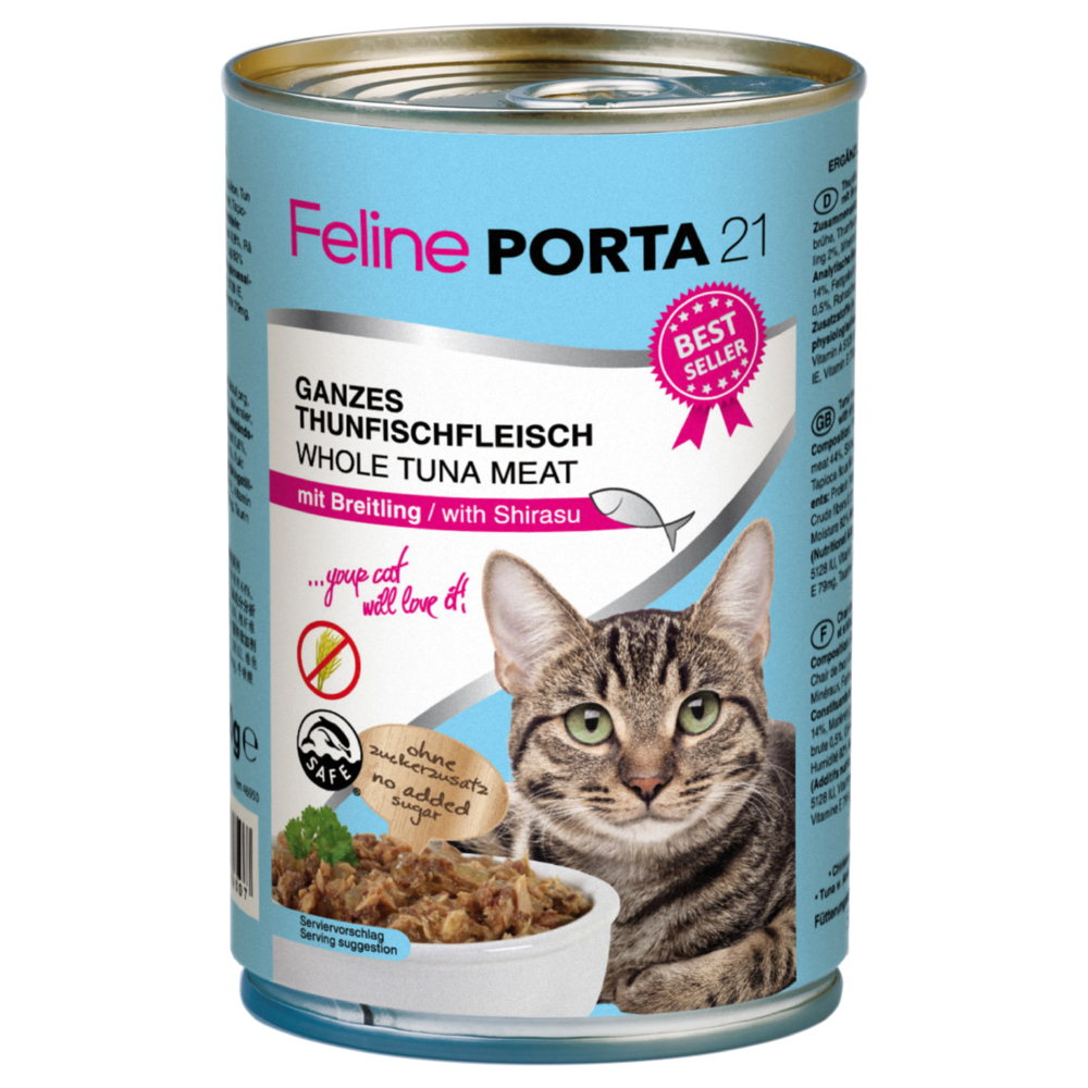 Sparpaket Feline Porta 12 x 400 g - Thunfisch mit Breitling (getreidefrei) von Porta 21