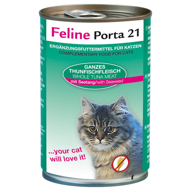 Sparpaket Feline Porta 12 x 400 g - Thunfisch mit Seetang (getreidefrei) von Porta 21