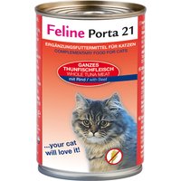 Sparpaket Feline Porta 21 12 x 400 g - Thunfisch mit Rind (getreidefrei) von Porta 21