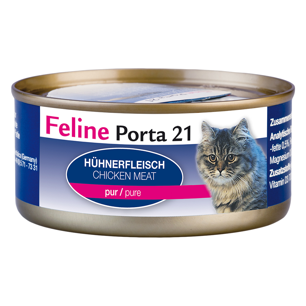 Sparpaket Feline Porta 24 x 156 g - Hühnerfleisch pur von Porta 21