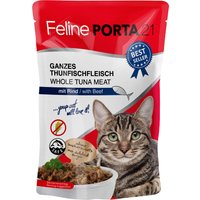 Sparpaket Feline Porta 21 Pouch 24 x 100 g - Thunfisch mit Rind (getreidefrei) von Porta 21