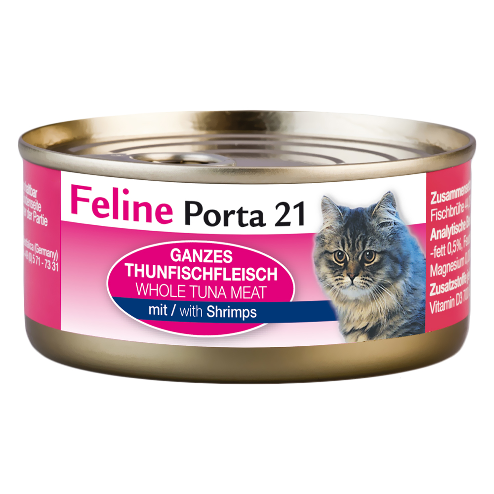 Sparpaket Feline Porta 24 x 156 g - Thunfisch mit Shrimps von Porta 21
