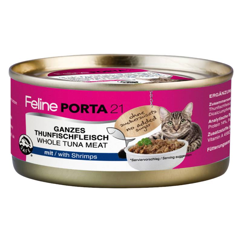 Sparpaket Feline Porta 24 x 156 g - Thunfisch mit Shrimps von Porta 21