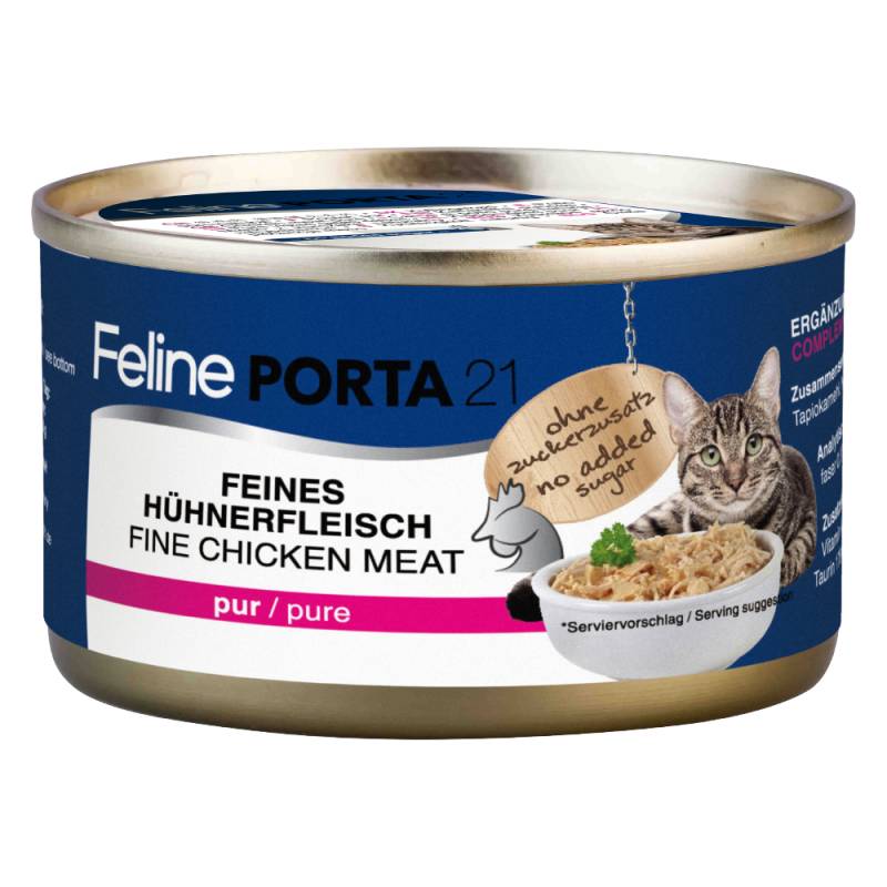 Sparpaket Feline Porta 24 x 90 g - Hühnerfleisch pur von Porta 21