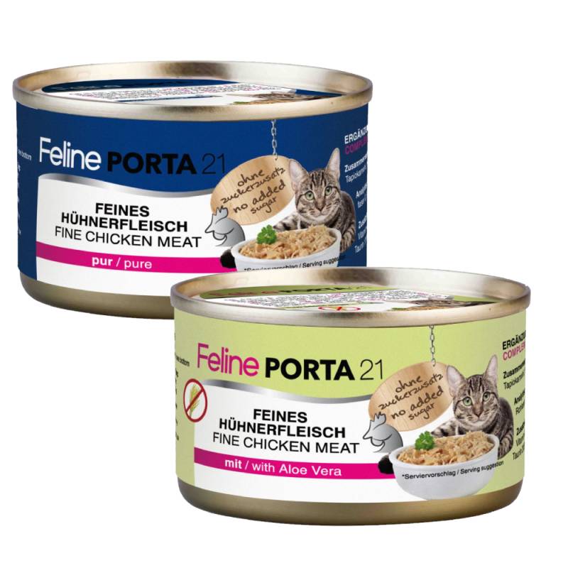 Sparpaket Feline Porta 24 x 90 g - Mixpaket Huhn (2 Sorten) von Porta 21