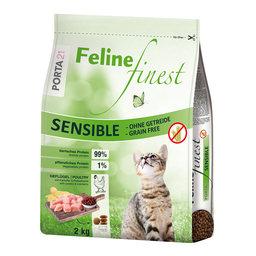 Sparpaket Porta 21 2 x 2 kg - Feline Finest Sensible - Grain Free von Porta 21