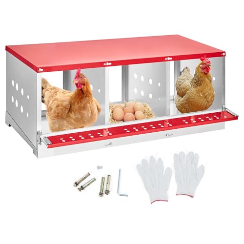 Hühnernest Legebox Abrollnest 3 Abteile, Legenkasten mit Geneigtem Boden & Lüftungslöchern, Erschafft Sicheren Sammelbereich & Leichte Reinigung, Legenester für Hühner 96 x 40 x 48cm, Rot Hühnernest Legebox Abrollnest 3 Abteile, Legenkasten mit Geneigtem Boden & Lüftungslöchern, Erschafft Sicheren Sammelbereich & Leichte Reinigung, Legenester für Hühner 96 x 40 x 48cm, Rot von PortoAlegre