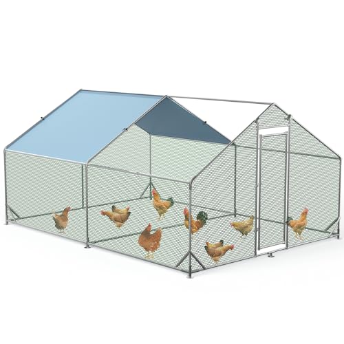 Hühnerstall,Freilaufgehege XXL Hühnergehege 3x4x2m Verzinkter Stahl Hühnerauslauf Entenstall Mit Wasserdichter Und UV-Beständiger Abdeckung Gehege Für Hühner, Enten, Kaninchen, Kleintiere von PortoAlegre