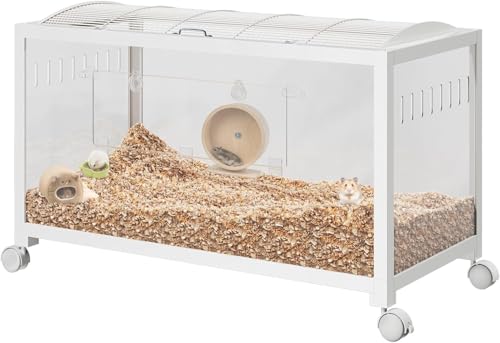 PortoAlegre Hamsterkäfig mit Rädern, Acrylseiten Rattenkäfig Nagerkäfig aus Metall, Stapelbar mit Zugang von Oben, Belüfteter Haustier-Mäusekäfig mit Vordertür Hamsterhaus für Kleintiere Nager,Weiß PortoAlegre Hamsterkäfig mit Rädern, Acrylseiten Rattenkäfig Nagerkäfig aus Metall, Stapelbar mit Zugang von Oben, Belüfteter Haustier-Mäusekäfig mit Vordertür Hamsterhaus für Kleintiere Nager,Weiß von PortoAlegre